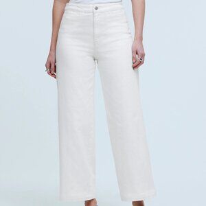 Madewell Curvy Emmett Wide Leg Jean in Tile White: Welt Pocket Edition